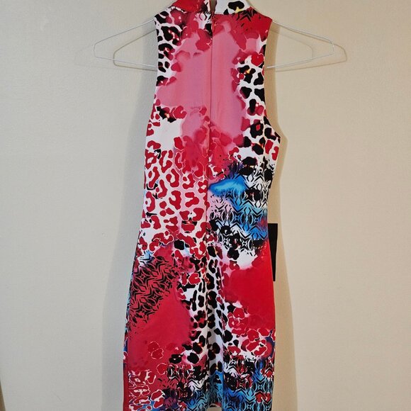 Bebe Floral Cutout Dress Mock Neck, Racer Back - Size XS - Picture 3 of 11